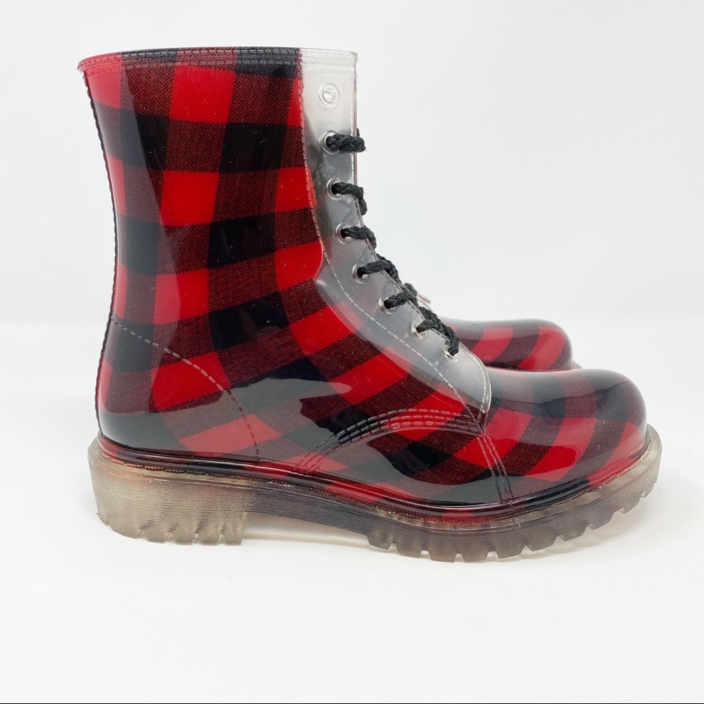 Dirty Laundry Buffalo Check Lace Up Boots Size 9
